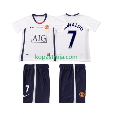 Billiga Fotbollströjor Manchester United Ronaldo 7 Champions League 2008 2009 Retro Barn Borta tröja Kortärmad
